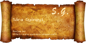 Sára Gyöngyi névjegykártya